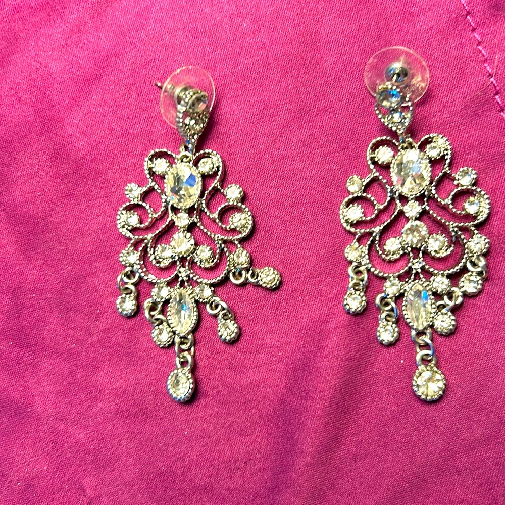 Chandelier wedding crystal post earrings